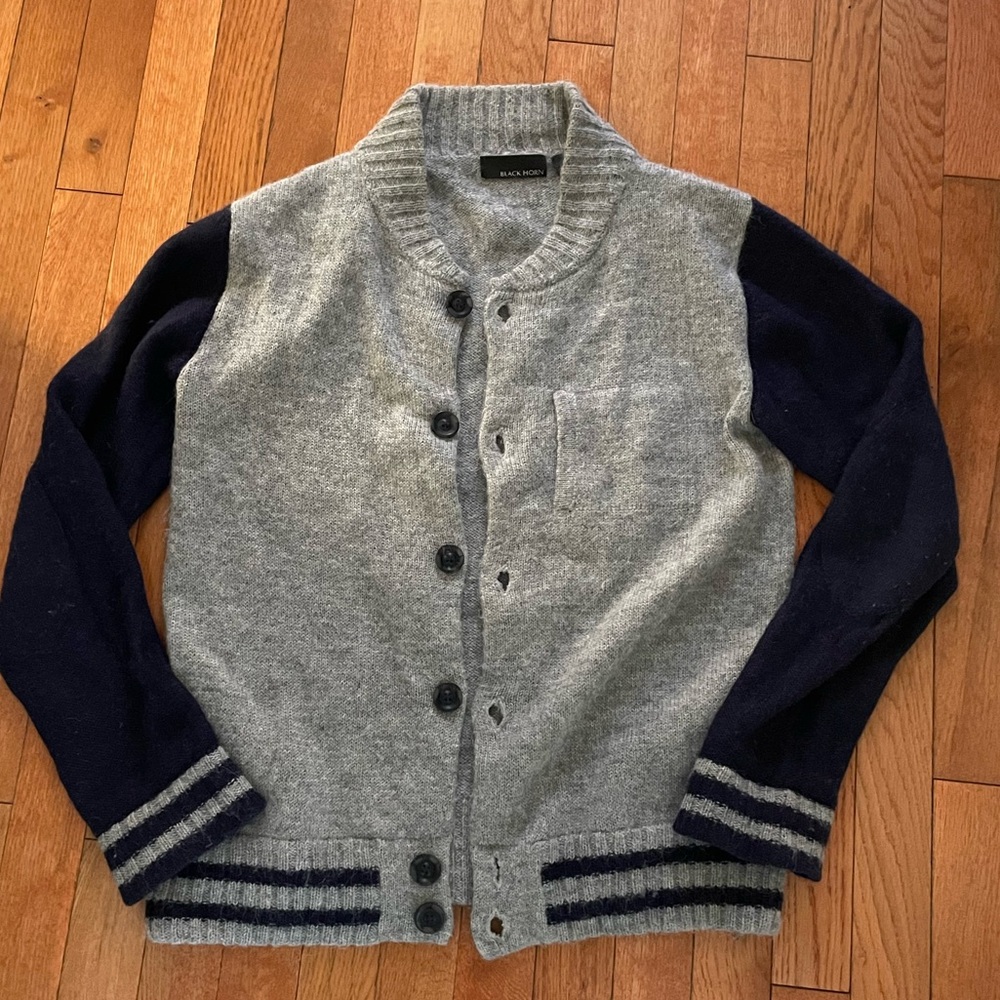 Black Horn Alpaca Cardigan Sweater - Picture 6 of 6